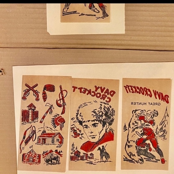 DAVY CROCKETT Vintage Iron On Decal Authentic 1950’s Iron On Transfers Vintage - Picture 2 of 11